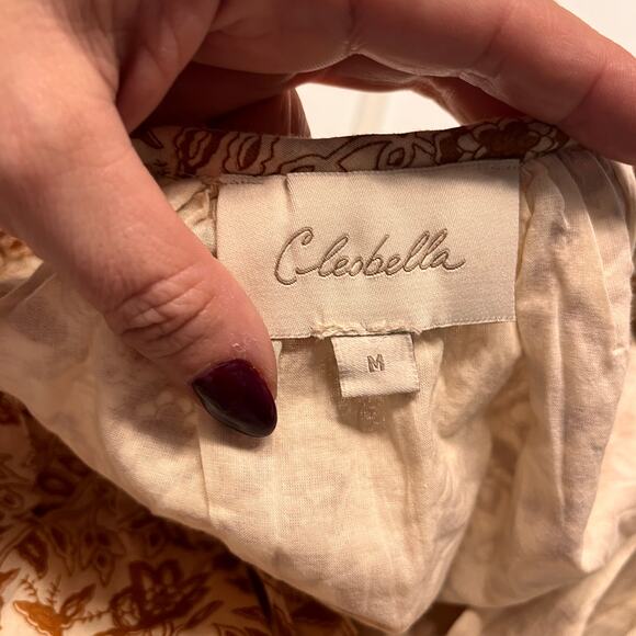 Cleobella Rosy Tamil Block Print Blouson Sleeves Mini Dress Size M - Picture 4 of 9